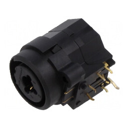 Conector Jack 6,3mm XLR soclu mamă 90° THT 3A | Electronic-mag.ro | Componente Electronice