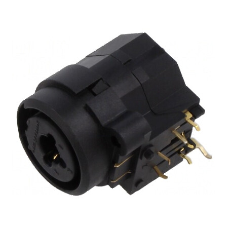 Conector Jack 6,3mm XLR soclu mamă 90° THT 3A | Electronic-mag.ro | Componente Electronice