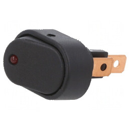 Rocker Switch SPST 2 ON-OFF 30A/12VDC cu LED Roșu Corp Negru | Electronic-mag.ro | Componente Electronice