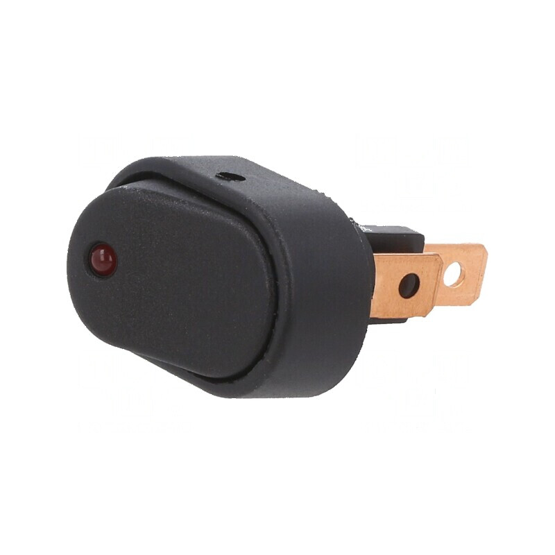 Rocker Switch SPST 2 ON-OFF 30A/12VDC cu LED Roșu Corp Negru | Electronic-mag.ro | Componente Electronice