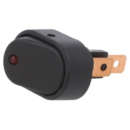 Rocker Switch SPST 2 ON-OFF 30A/12VDC cu LED Roșu Corp Negru | Electronic-mag.ro | Componente Electronice