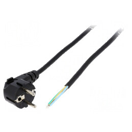 Cablu 3x0,75mm2 CEE 7/7 ştecăr unghi PVC 2m | Electronic-mag.ro | Componente Electronice