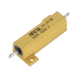 Rezistor bobinat 820Ω 50W ±1% 49,1x29,7x14,8mm | Electronic-mag.ro | Componente Electronice