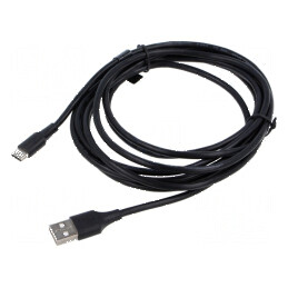 Cablu USB 2.0 A la C 3m negru PVC | Electronic-mag.ro | Componente Electronice