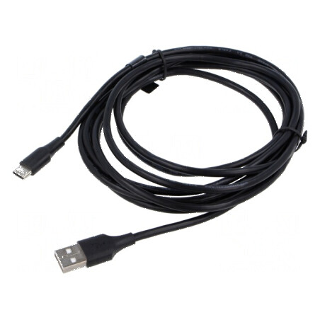 Cablu USB 2.0 A la C 3m negru PVC | Electronic-mag.ro | Componente Electronice