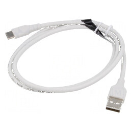 Cablu USB 2.0 A la C 3m alb 480Mbps nichelat | Electronic-mag.ro | Componente Electronice