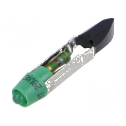 Lampă LED verde T5,5 28VDC 28VAC plastic 3mm | Electronic-mag.ro | Componente Electronice
