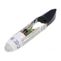 Lampă LED albă T5.5 28V DC/AC plastic 3mm -20÷60°C | Electronic-mag.ro | Componente Electronice