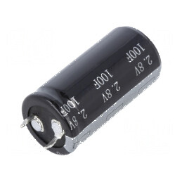 Supercondensator 100F 2,8VDC Ø22,4x45,5mm 12mΩ SNAP-IN | Electronic-mag.ro | Componente Electronice