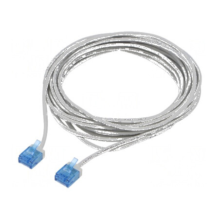 Cablu patch U/UTP 6a 5m LSZH gri 32AWG placare aurit | Electronic-mag.ro | Componente Electronice
