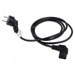 Cablu CEE 7/7 ştecăr unghi 90° IEC C13 mamă PVC | Electronic-mag.ro | Componente Electronice