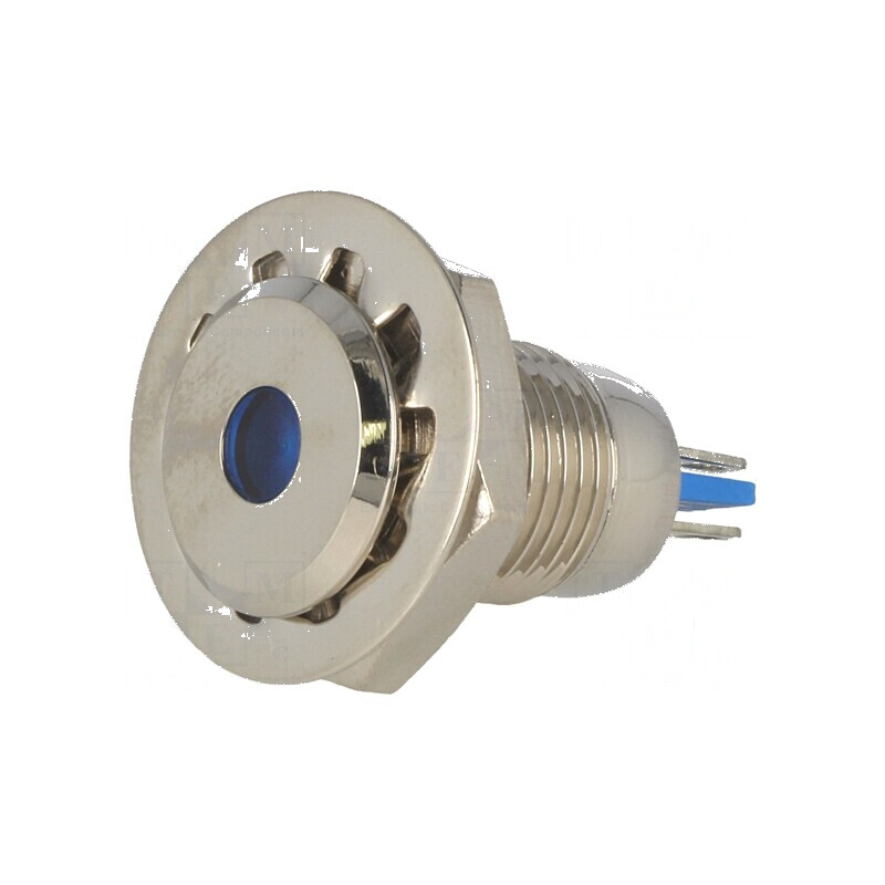 Lampă LED plată albastră 24VDC Ø12mm IP67 alamă | Electronic-mag.ro | Componente Electronice Lampă LED plată albastră 24VDC Ø12mm IP67 alamă | Electronic-mag.ro | Componente Electronice