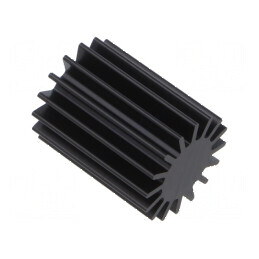 Radiator LED extrudat rotund negru aluminiu 37,5mm Ø30mm | Electronic-mag.ro | Componente Electronice