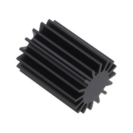 Radiator LED extrudat rotund negru aluminiu 37,5mm Ø30mm | Electronic-mag.ro | Componente Electronice