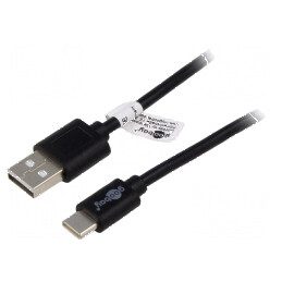 Cablu USB 2.0 A la C 1m negru | Electronic-mag.ro | Componente Electronice
