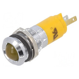 Lampă LED convexă galbenă 24VDC Ø14mm | Electronic-mag.ro | Componente Electronice
