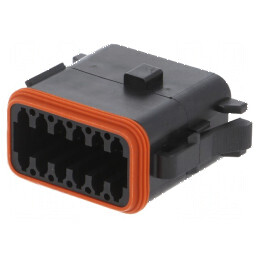 Conector cablu-cablu mufă mamă AT PIN 12 neagră | Electronic-mag.ro | Componente Electronice