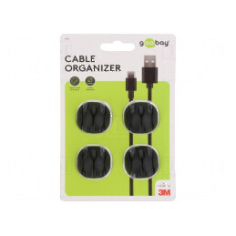 Set prindere autoadezivă neagră 4 bucăți 5,4 mm | Electronic-mag.ro | Componente Electronice