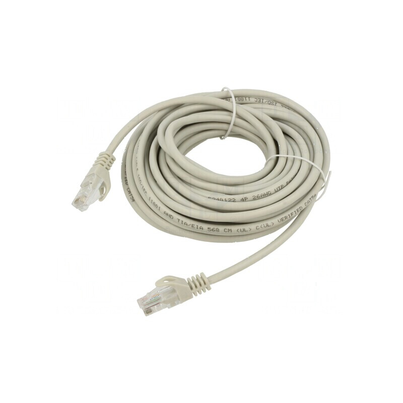 Cablaj rețea U/UTP 5e CCA gri 10m cu mufe RJ45 la ambele capete | Electronic-mag.ro | Componente Electronice