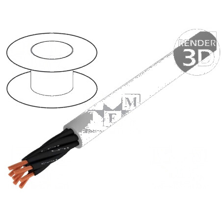 Cablu JZ-500 7x1,5mm2 neecranat 300V 500V Cu litat gri | Electronic-mag.ro | Componente Electronice