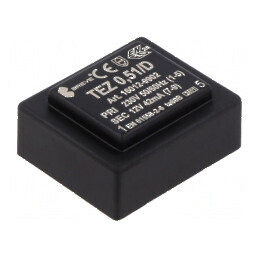 Transformator încapsulat 0,5VA 230VAC 12V PCB IP00 | Electronic-mag.ro | Componente Electronice