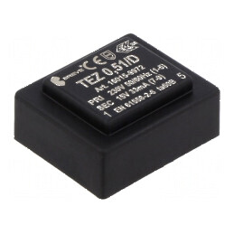 Transformator încapsulat 0,5VA 230VAC 15V pentru PCB IP00 TEZ | Electronic-mag.ro | Componente Electronice
