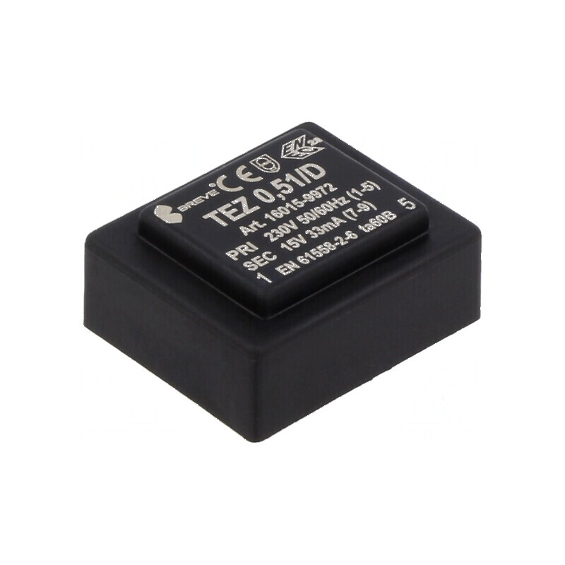 Transformator încapsulat 0,5VA 230VAC 15V pentru PCB IP00 TEZ | Electronic-mag.ro | Componente Electronice Transformator încapsulat 0,5VA 230VAC 15V pentru PCB IP00 TEZ | Electronic-mag.ro | Componente Electronice