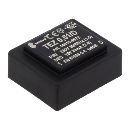 Transformator încapsulat 0,5VA 230VAC 15V pentru PCB IP00 TEZ | Electronic-mag.ro | Componente Electronice