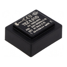 Transformator încapsulat 0,5VA 230VAC 9V PCB IP00 TEZ 28mm | Electronic-mag.ro | Componente Electronice