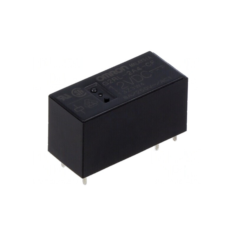 Releu electromagnetic DPST-NO 12VDC 8A | Electronic-mag.ro | Componente Electronice
