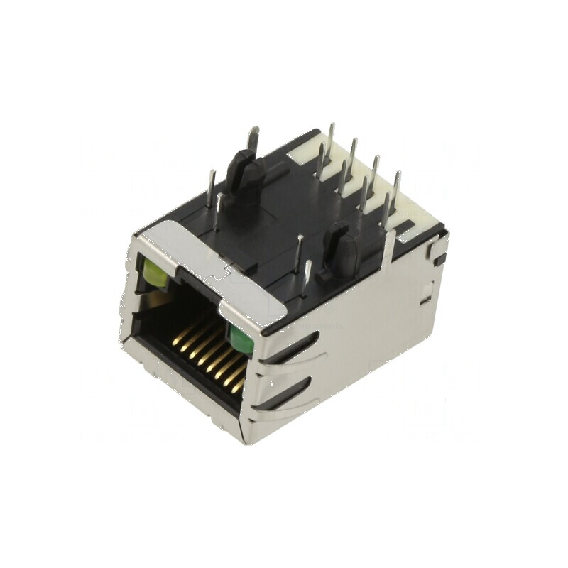Conector RJ45 soclu PIN 8 ecranat cu diodă LED THT | Electronic-mag.ro | Componente Electronice Conector RJ45 soclu PIN 8 ecranat cu diodă LED THT | Electronic-mag.ro | Componente Electronice