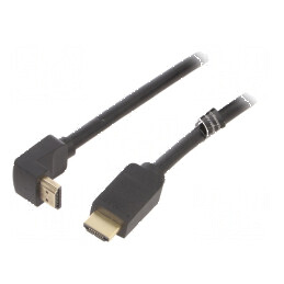 Cablu HDMI 2.0 2m 270° PVC Negru 30AWG | Electronic-mag.ro | Componente Electronice