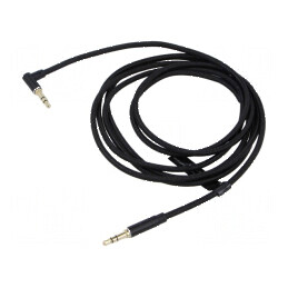 Cablu Jack 3,5mm textil, 2m, mufă unghiată | Electronic-mag.ro | Componente Electronice