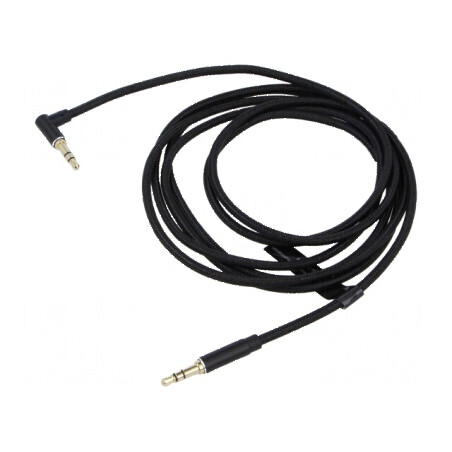 Cablu Jack 3,5mm textil, 2m, mufă unghiată | Electronic-mag.ro | Componente Electronice