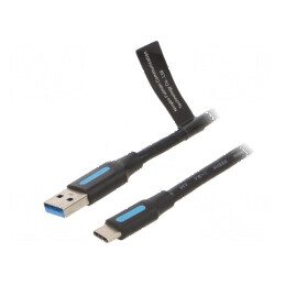 Cablu USB 3.0 A la C 1m negru PVC | Electronic-mag.ro | Componente Electronice