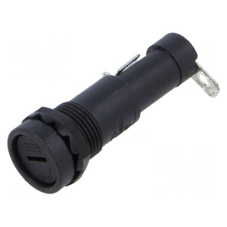 Clemă 6,3x30mm 15A PBT UL94V-0 pentru panou 250VAC Ø13,2mm | Electronic-mag.ro | Componente Electronice