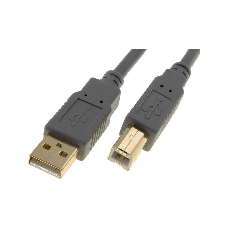 Cablu USB 2.0 A la B 3m gri aurit Fire: Cu | Electronic-mag.ro | Componente Electronice Cablu USB 2.0 A la B 3m gri aurit Fire: Cu | Electronic-mag.ro | Componente Electronice