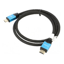 Cablu HDMI 2.0 textil 1m negru | Electronic-mag.ro | Componente Electronice