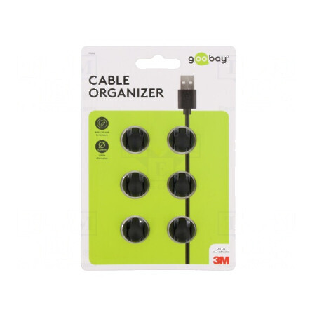 Set prindere autoadezivă neagră 6 buc 5,3mm | Electronic-mag.ro | Componente Electronice