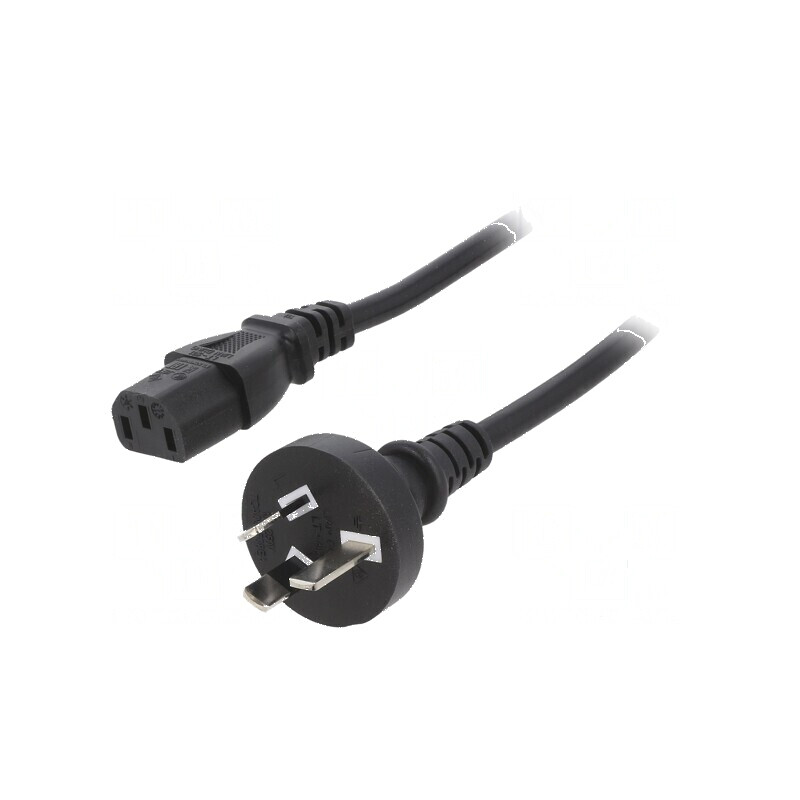 Cablu 3x1mm2 AS/NZS 3112 IEC C13 mamă PVC 1m negru | Electronic-mag.ro | Componente Electronice