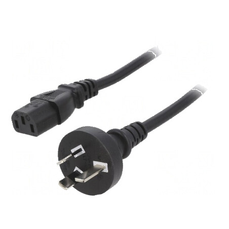 Cablu 3x1mm2 AS/NZS 3112 IEC C13 mamă PVC 1m negru | Electronic-mag.ro | Componente Electronice
