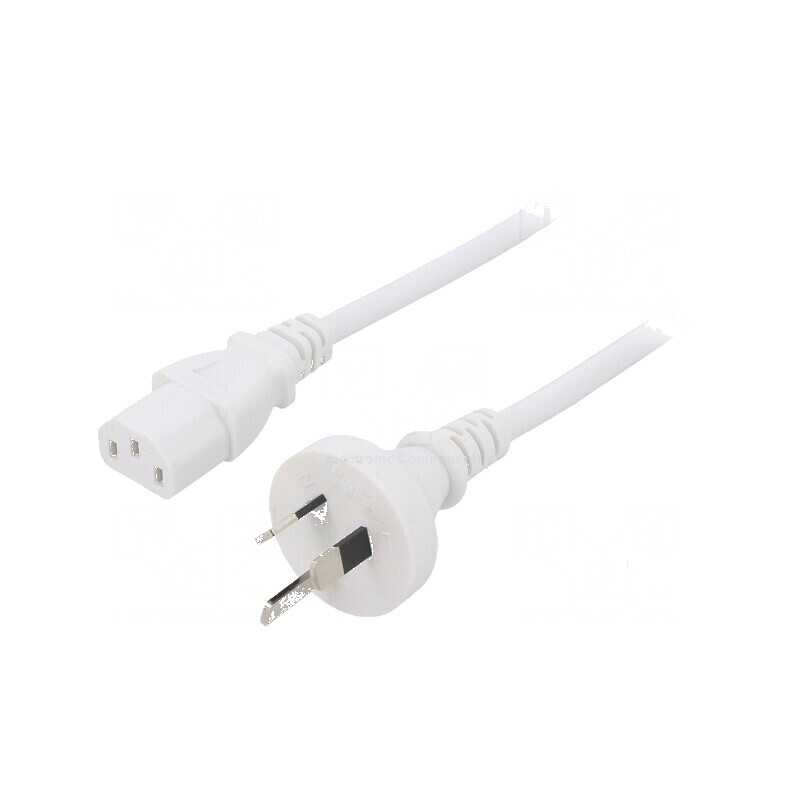 Cablu 3x1mm² AS/NZS 3112 IEC C13 Mamă PVC 1m Alb | Electronic-mag.ro | Componente Electronice Cablu 3x1mm² AS/NZS 3112 IEC C13 Mamă PVC 1m Alb | Electronic-mag.ro | Componente Electronice