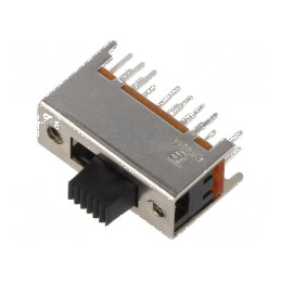 Comutator glisant 4P3T 0,3A 125VAC ON-ON-ON THT 5,5mm | Electronic-mag.ro | Componente Electronice