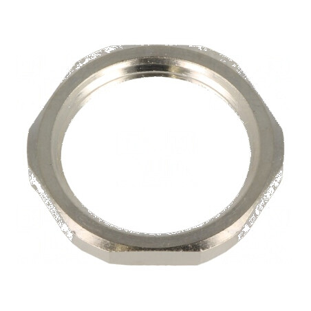 Piuliță M25 cu împământare din alamă nichelată, grosime 3,5mm, cheie 30mm | Electronic-mag.ro | Componente Electronice