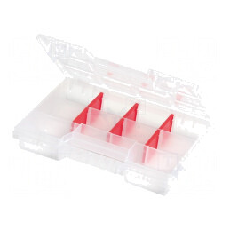Container colectiv transparent cu partiții 195x155x35mm | Electronic-mag.ro | Componente Electronice