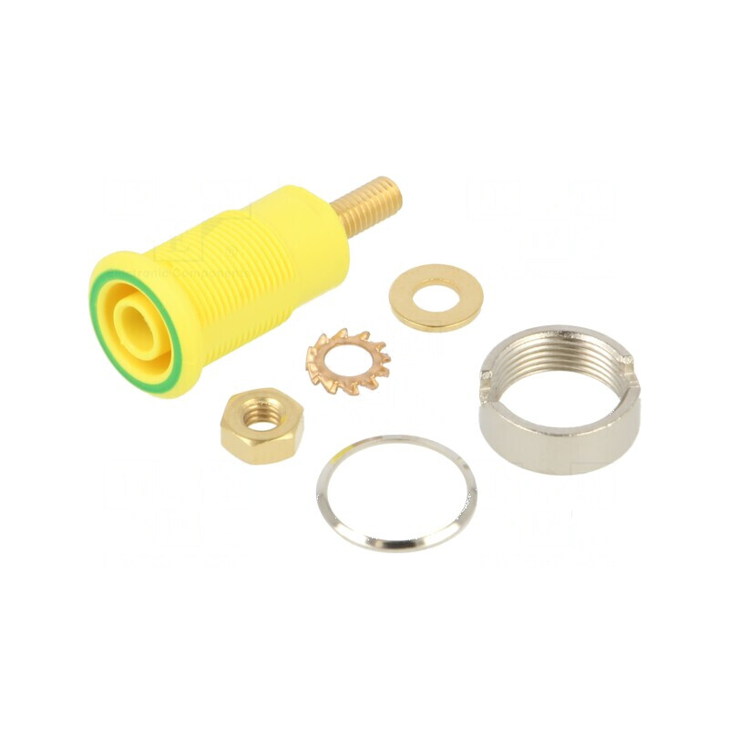 Conector banană 4mm soclu 32A galben-verde | Electronic-mag.ro | Componente Electronice Conector banană 4mm soclu 32A galben-verde | Electronic-mag.ro | Componente Electronice