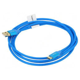 Cablu USB 2.0 A la C, 1,8m, aurit, albastru | Electronic-mag.ro | Componente Electronice