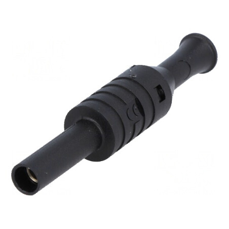 Conector banană 4mm soclu 36A 1kV negru nichelat | Electronic-mag.ro | Componente Electronice