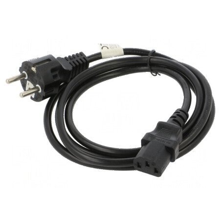 Cablu CEE 7/7 mufă IEC C13 mamă PVC 1,8m negru | Electronic-mag.ro | Componente Electronice