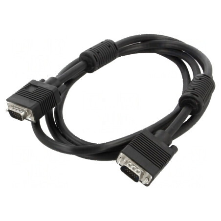Cablu D-Sub 15pin HD negru 1,8m | Electronic-mag.ro | Componente Electronice